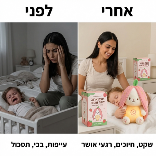 בובת ארנבון רכה עם מנורת לילה לתינוקות