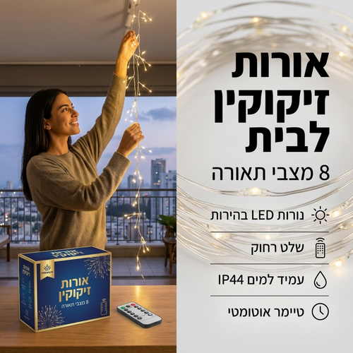 תאורת לד דקורטיבית עם שלט אלחוטי
