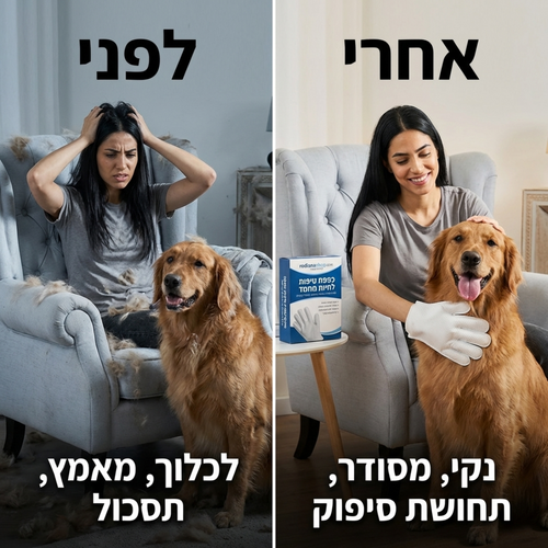 כפפת טיפוח וסירוק לכלבים
